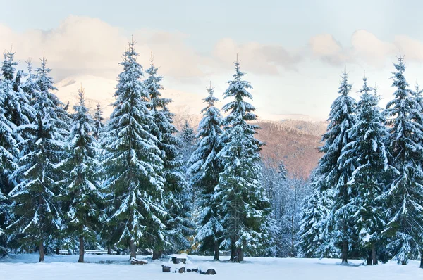 冬の日没山の風景 — ストック写真