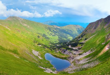 Alpine lake Brebeneckul on summer mountains clipart