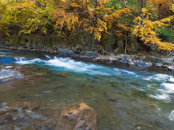 Rotsachtige herfst rivier — Stockfoto