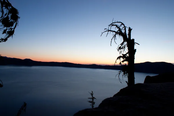 Matahari terbit, kawah Danau Oregon — Stok Foto