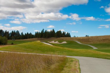 Long day at the golf course in Idaho clipart