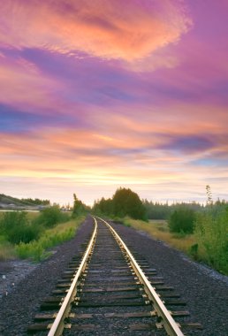 Pretty afternoon in North Idaho over the trin tracks clipart