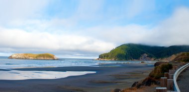 View of the Oregon Coast mid summer from highway 101 clipart