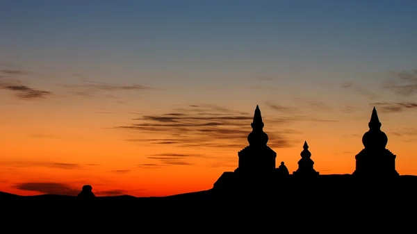 stock image The temples in the sunset at Ejina of Inner mongolia P.R.China