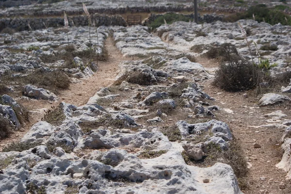 stock image Clapham Junction in Malta - cart ruts in - the mysterious site
