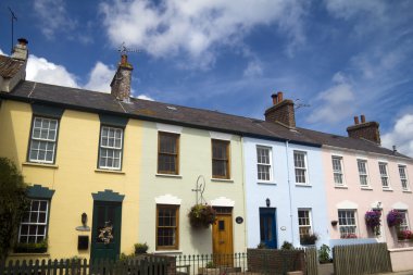 Brightly coloured houses clipart