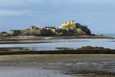 Castle at low tide clipart