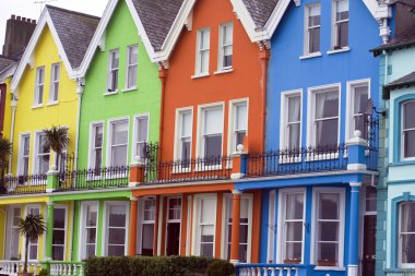 Brightly coloured houses clipart