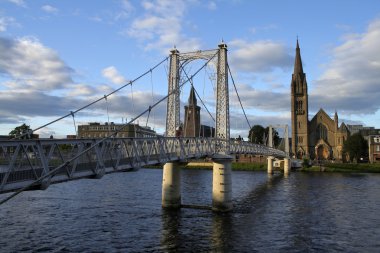 Bridge over the Ness in Inverness, Scotland clipart