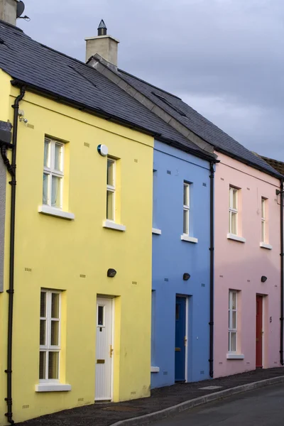 Pastellfarbene Hausfassaden — Stockfoto