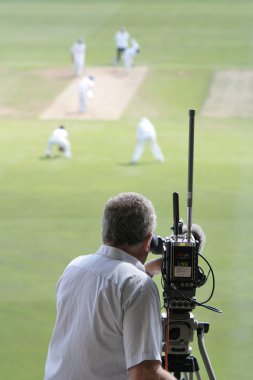 Cricket match on film clipart