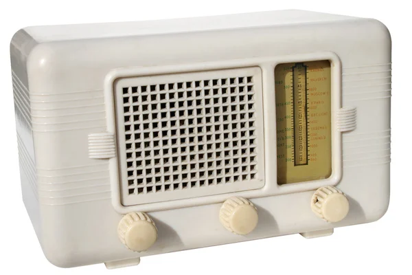 白色复古收音机 — 图库照片