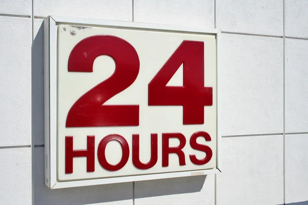 24 小时标志 — 图库照片