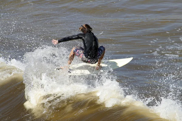 stock image Riding the wave at Pismo beach