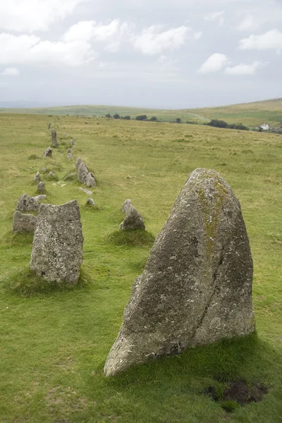 Antica formazione di pietre su Dartmoor — Foto Stock