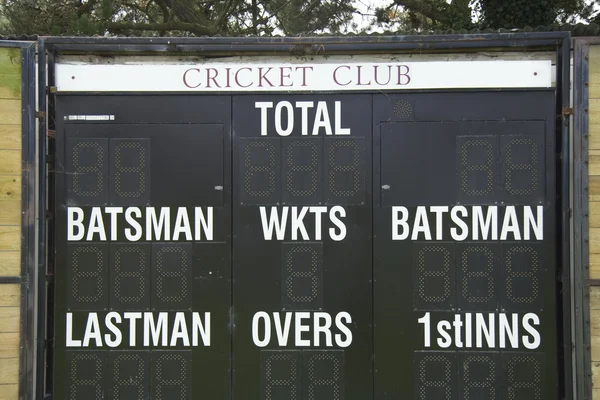 Cricket club scoreboard — Stock Photo, Image
