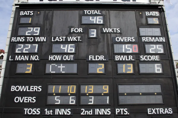 Cricket scorebord — Stockfoto