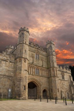 Exterior of the famous abbey built by William the Conqueror on the site of the battle of Hastings clipart