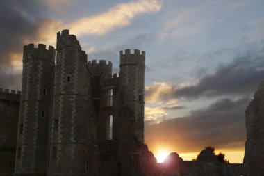 Castle ruins in silhouette clipart