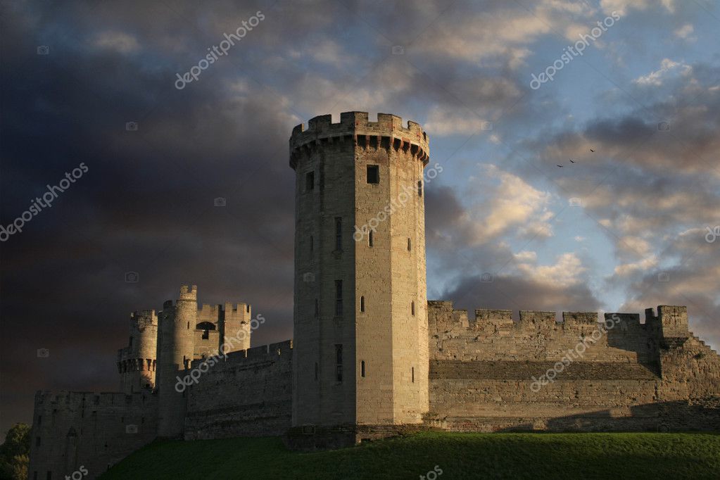 Warwick castle at sundown — Stock Photo © MarkB 4659468