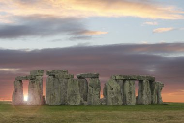 Sun breaks through at Stonehenge clipart