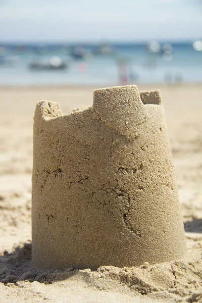 Zamek z piasku i morza — Zdjęcie stockowe
