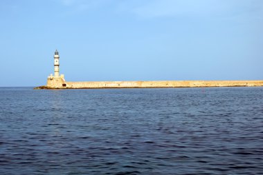 Venetian harbour in Chania city in Crete . clipart