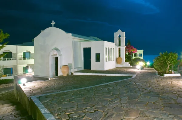Capela Grega Luz Noite — Fotografia de Stock