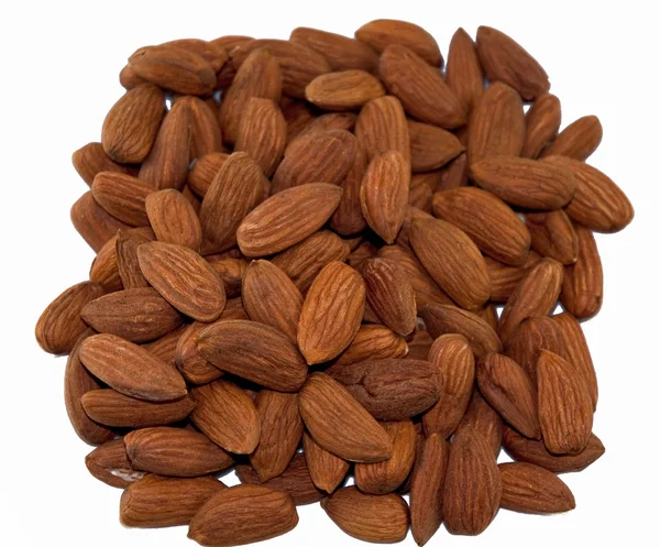 stock image Almonds on white background .