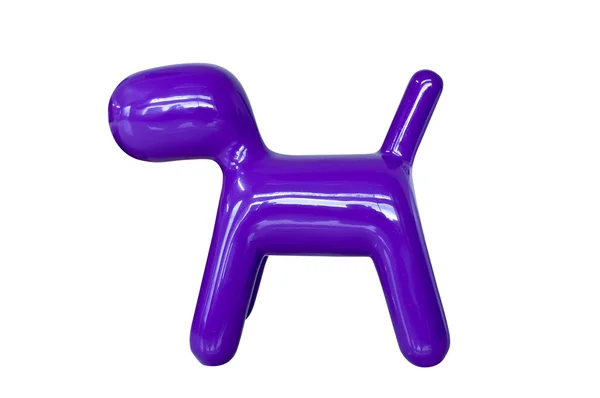 Speelgoed in witte achtergrond blauw hond — Stockfoto