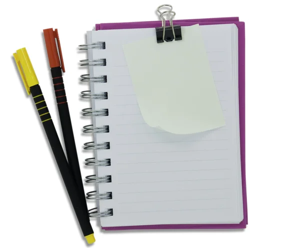 Blank note and pens — Stock Photo, Image