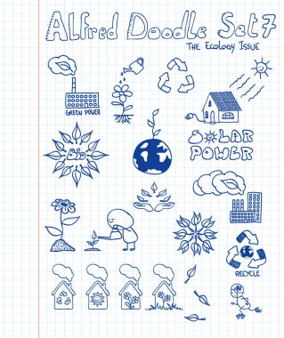 A collection ecology doodles clipart