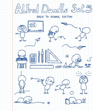 Alfred featuring 11 yeni, serin ve komik karalamalar, arkada okul sı doodle