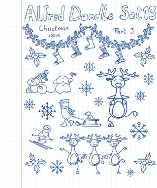 A Christmas collection of doodles clipart