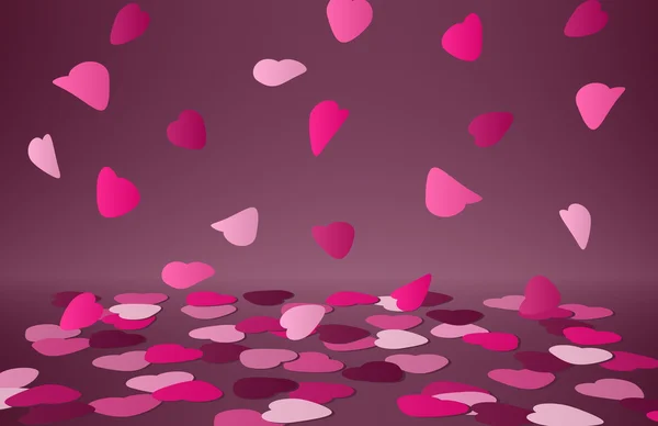 Szykowny valentine karty z serca spada — Wektor stockowy