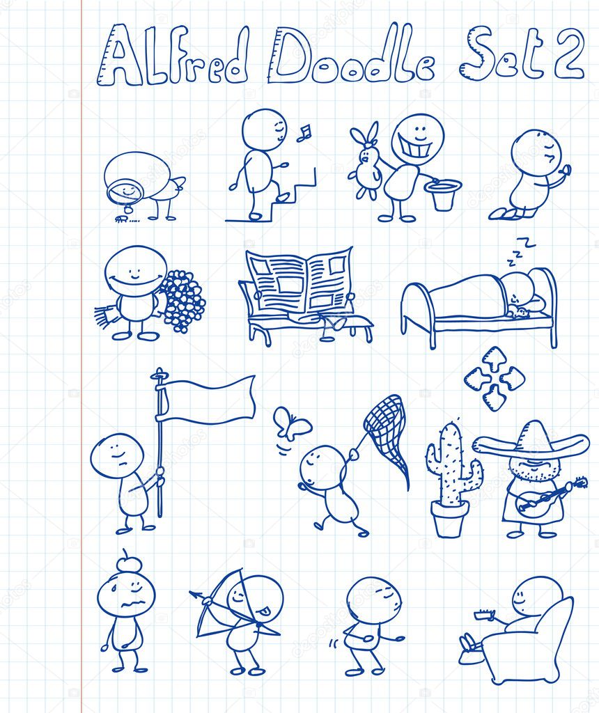 14 new, cool and funny doodles featuring Alfred Doodle in different situati