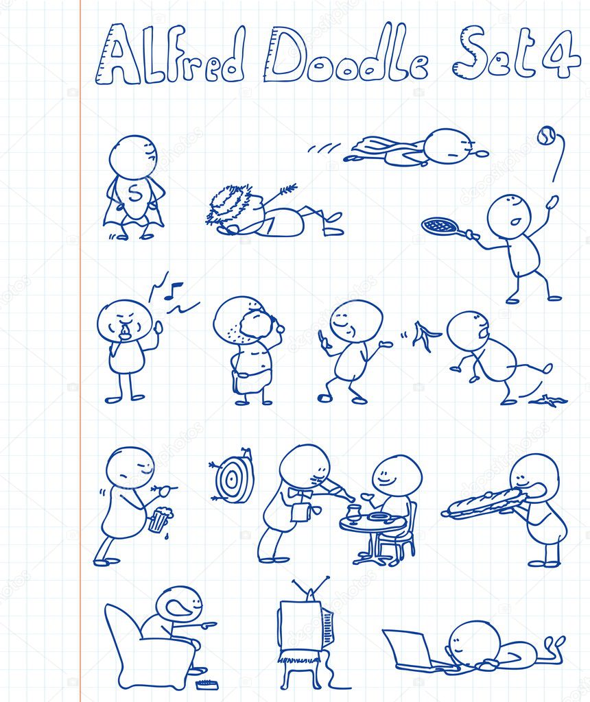 14 new, cool and funny doodles featuring Alfred Doodle in different situati