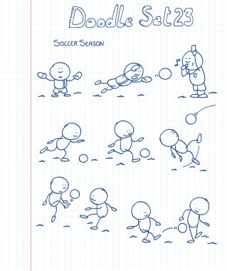 A funny soccer theme doodle set clipart