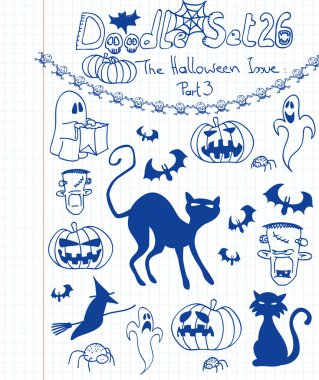 Halloween doodle set clipart