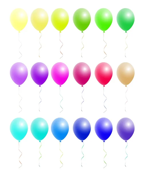 Ένα ωραίο σύνολο από πολύχρωμα μπαλόνια — Διανυσματικό Αρχείο