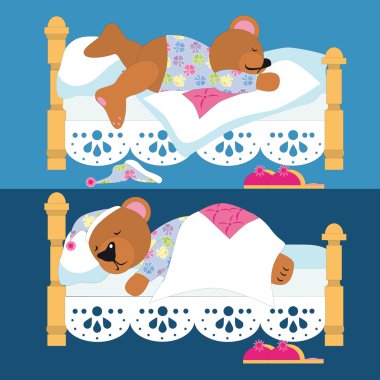 Teddy bear sleeping clipart