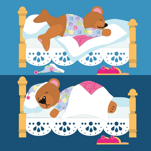 Плюшевий ведмедик спить — стоковий вектор