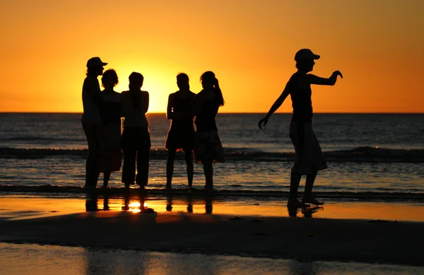 stock image Young talking during sunset