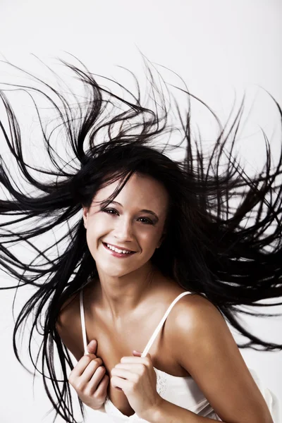 Портрет вашого жіночого мерехтливого волосся — стокове фото