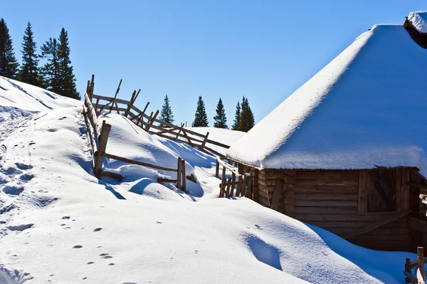 Refuge Shepherds Winter Mountain Scenery — Stock Photo, Image