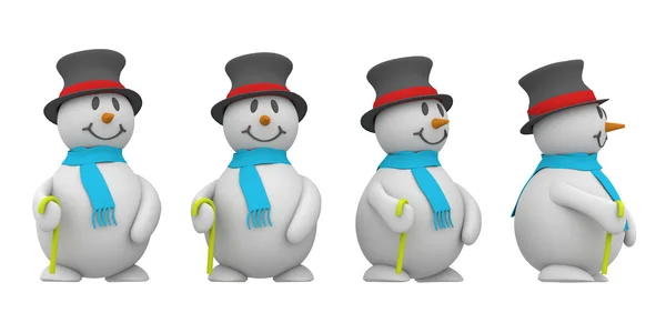 Muñeco de nieve 3d ilustración — Foto de Stock