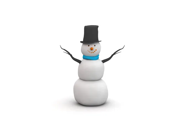 Boneco de neve ilustração 3d — Fotografia de Stock