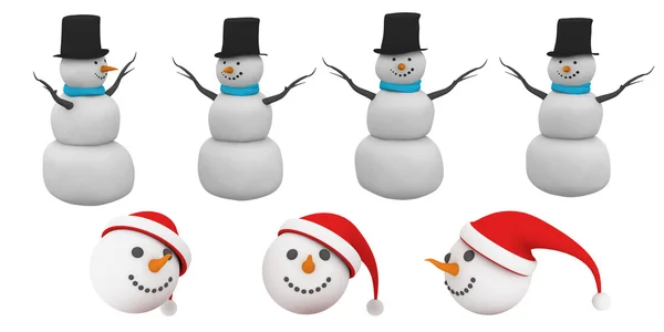 Sneeuwpop 3d illustratie — Stockfoto