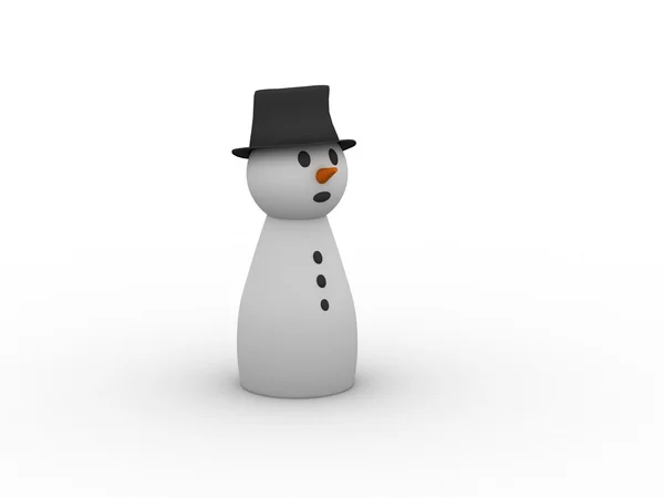 Muñeco de nieve 3d ilustración — Foto de Stock