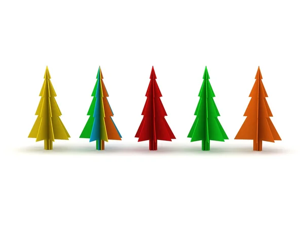 Цветные стильные рождественские елки — стоковое фото